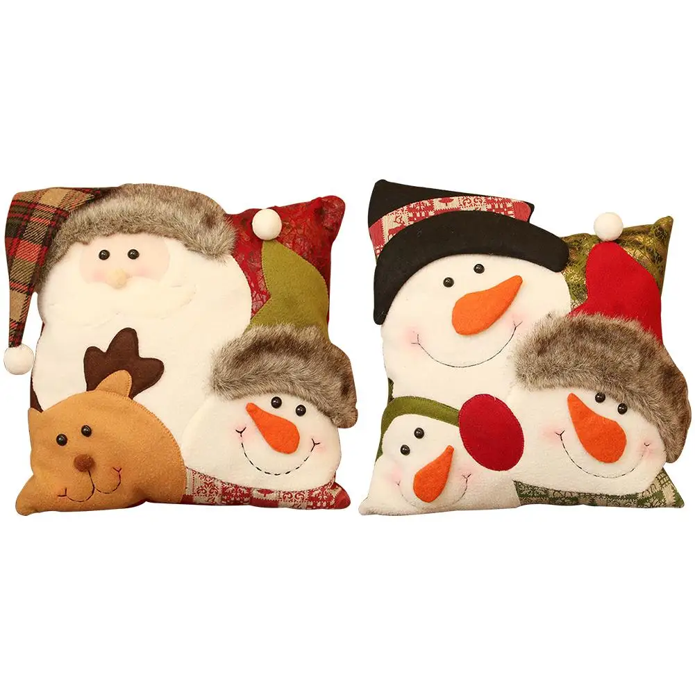 

Merry Christmas Pillow Snowman Santa Claus Pattern Pillow Combination Pattern Pillow Cushion Christmas Decorations For Home