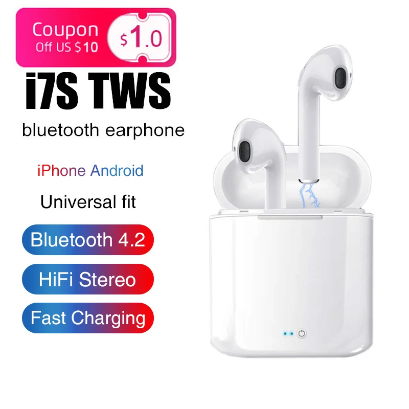

I7s Tws Wireless Bluetooth 5.0 In Ear Earphone Mini Stereo Earbuds Headset With Charging Box Mic For All Smart Phone