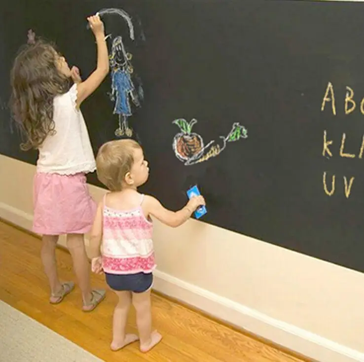 

60*200 Wall Sticker Creative Chalkboard Sticker Removable Blackboard Wall Stickers for Kids Rooms Home Decor With Regular Chalks