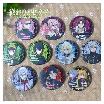 

10pcs/set 58MM Anime Seraph of the end Hiiragi Shinoa Owari no Serafu Mitsuba Sangu Ferid Full Member Badge Pin Brooch Badge