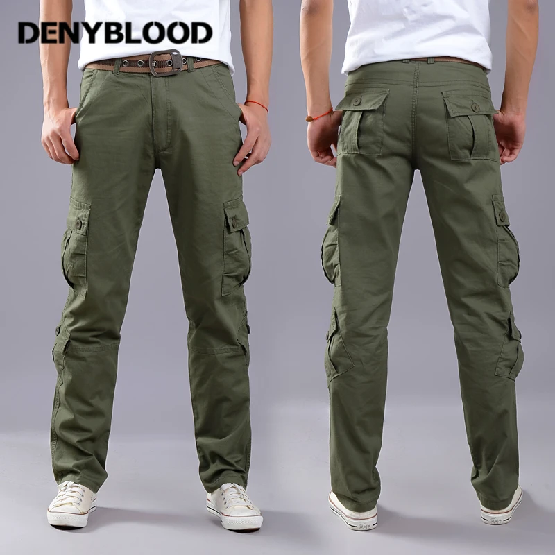 Army Green Denyblood/джинсы; мужские брюки-карго; брюки-карго с карманами; Цвет армейский зеленый, хаки; высококачественные длинные брюки; повседневные брюки; 2172 - Цвет: Army Green