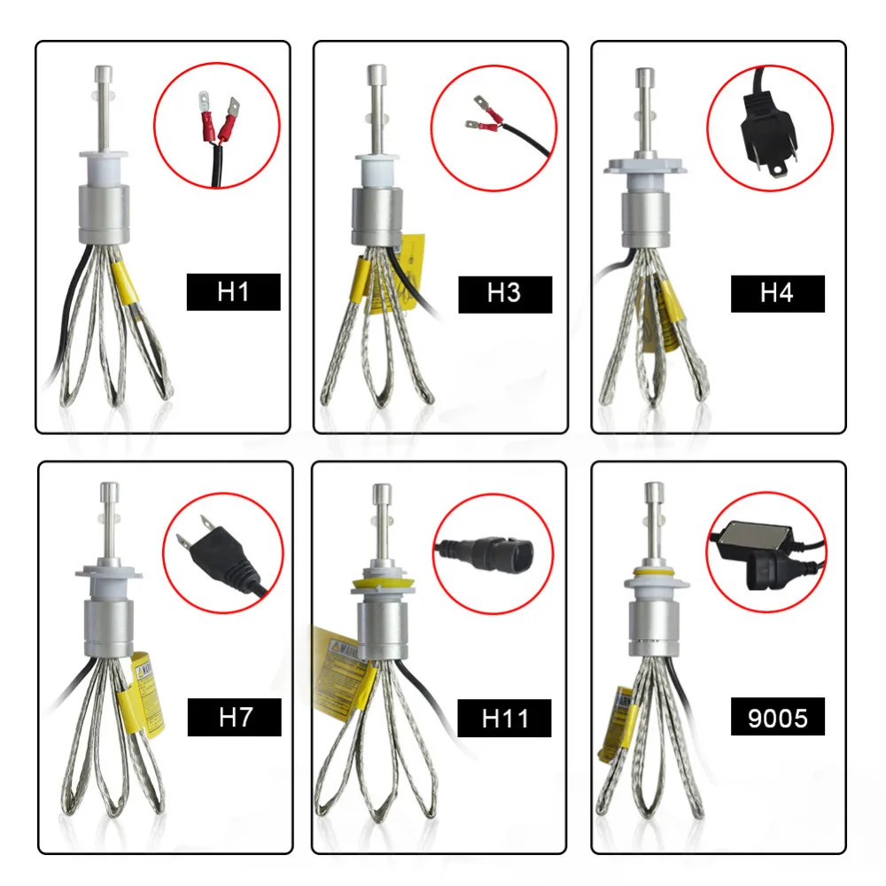 H7 светодиодный H1 H3 H4 H11 H8 H9 9005/HB3 9006/HB4 5202 80 Вт 9600LM фар 6000 К авто передняя лампа противотуманных фар с возможностью креативного освещения автомобильное освещение 12V