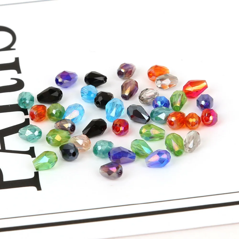 

100pcs/lot 3mm Teardrop Austria Faceted Crystal Beads Water Drop Glass Beads Loose Spacer Beads For DIY Jewelry Making