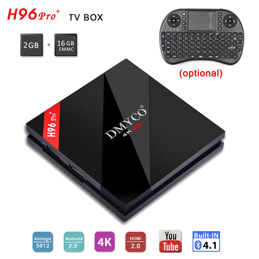 

Original H96 pro plus+ Smart TV Box Android 7.1 Amlogic S912 Octa Core 2G 16G 2.4G/5G Wifi BT4.1 4K UHD H96pro plus media player