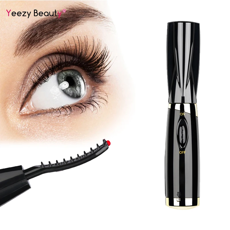 Fashion Mini Electric Heated Eyelash Curler Heated Eye lashes Curler Brush Eye Lashes Styling Curling Iron Makeup Tool for Woman