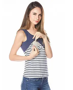 

Sleeveless Breast Feeding Nursing Tops Maternity Clothes Pregnant Women Womens Ladies Blouses Tops Mama M-2XL