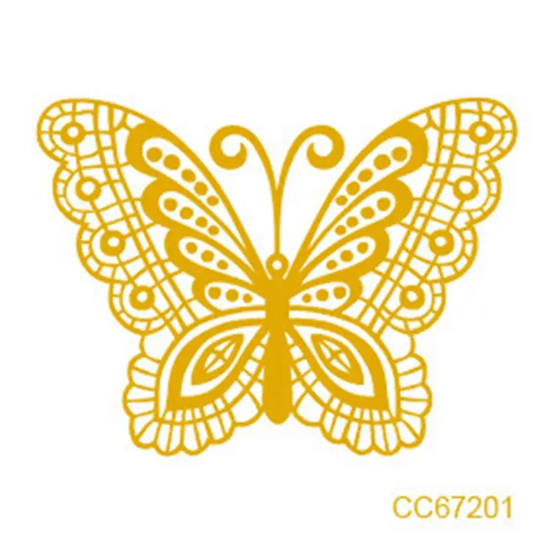 

Mini Body Art waterproof temporary tattoos for men women golden butterfly design flash tattoo sticker Free Shipping CC67201