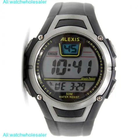 DW423A Black Watchcase Date Alarm BackLight Water Resist Men Women Digital Watch