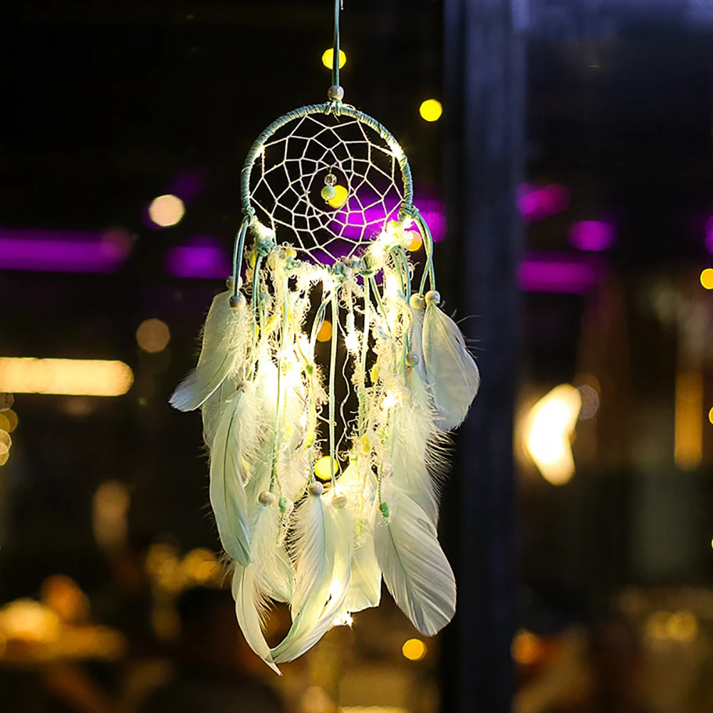 

Handmade Geometric Modern Minimalist Home Decoration Craft Wall Hanging Dream Catcher With Night Light