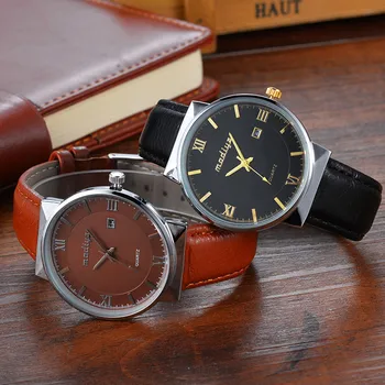 

Silver Military Watches life waterproof Leather Strap Business Watches Men Top Brand Luxury Quartz Watch reloj hombre A5