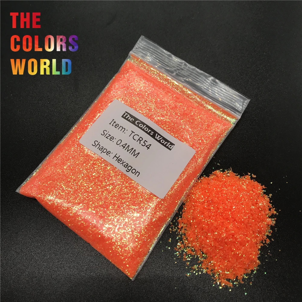 

TCR54 Iridescent Rainbow Orange Red Color Hexagon Shape Glitter Nail Art Decoration Face Glitter Eye Shadow Henna Handwork DIY
