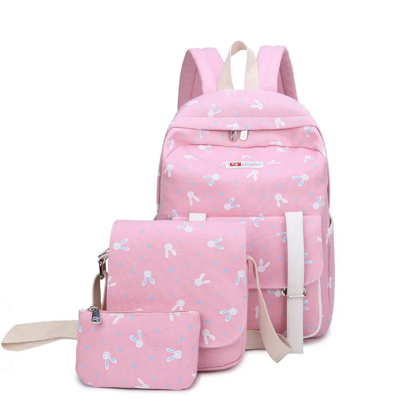 

3pcs set Hot Women Printing Backpack for School Teenagers Girls Canvas school bags fashion Ladies laptop bag Backpaks mochilas