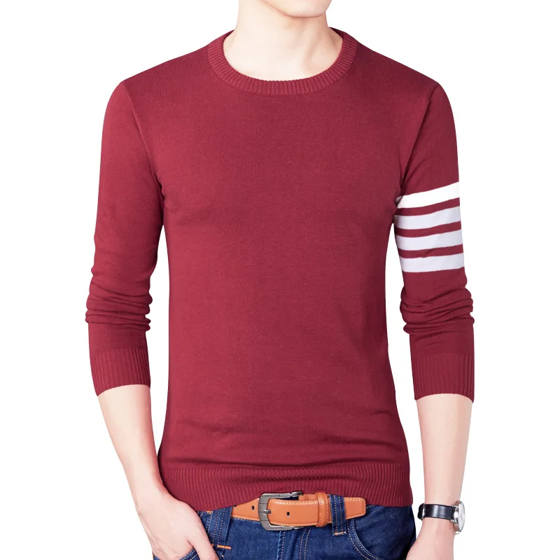 Осенний брендовый Мужской Повседневный свитер с круглым вырезом мужской пуловер вязаные мужские свитера пуловеры M-4XL YH886