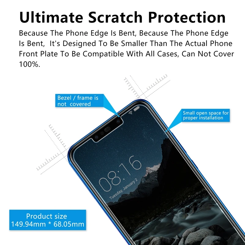 Для Huawei Nova 3i 2.5D антишпионское закаленное стекло для защиты экрана Nova3i|Защитные