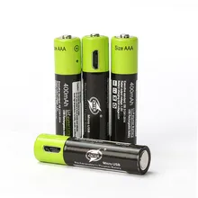 4 шт ZNTER 400mAh AAA Тип литиевой батареи Портативный AAA Тип 1,5 V 400MAH usb зарядка батареи для батареи дистанционного управления