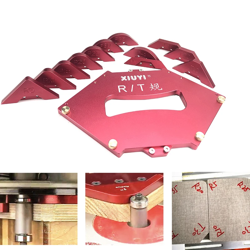 

Router Table Corner Jig Radius Chamfer Profile Template Kits for Woodworking Trimming Tool Set Aluminium Alloy Wood Tools R5-T40