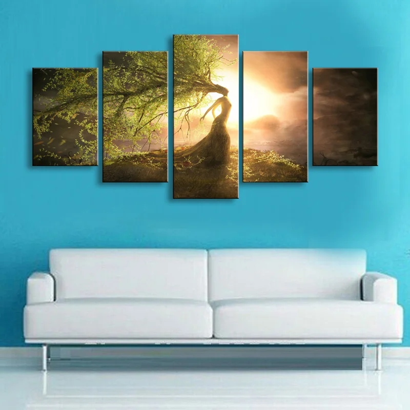5 pieces high-definition print Fantasy art Pixelate canvas painting poster and wall art living room picture PL5-186 (4)