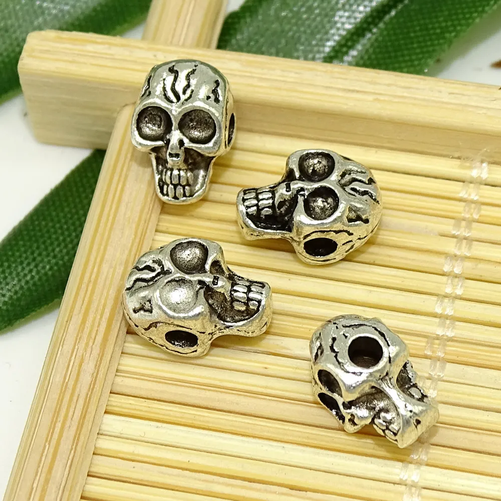 Zinc Alloy Metal Skull Head beads Skeleton Bead Skull Loose Spacer