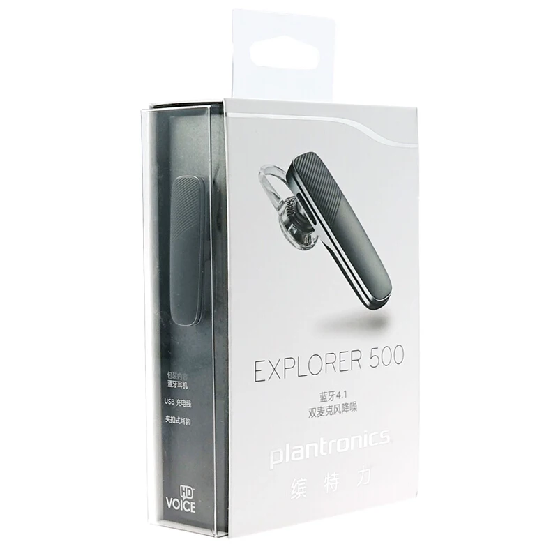 Plantronics Explorer 500 Bluetooth Headset Wireless Earphone HD Voice Inline Controles Support Android Smartphone