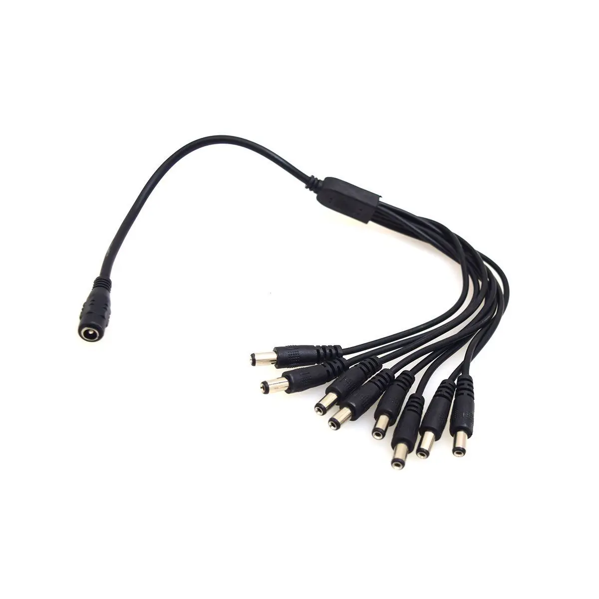 

DC Power 1 to 8 Splitter Cable Lead 5.5x2.1mm Pigtail 1 Female to 8 Male CCTV