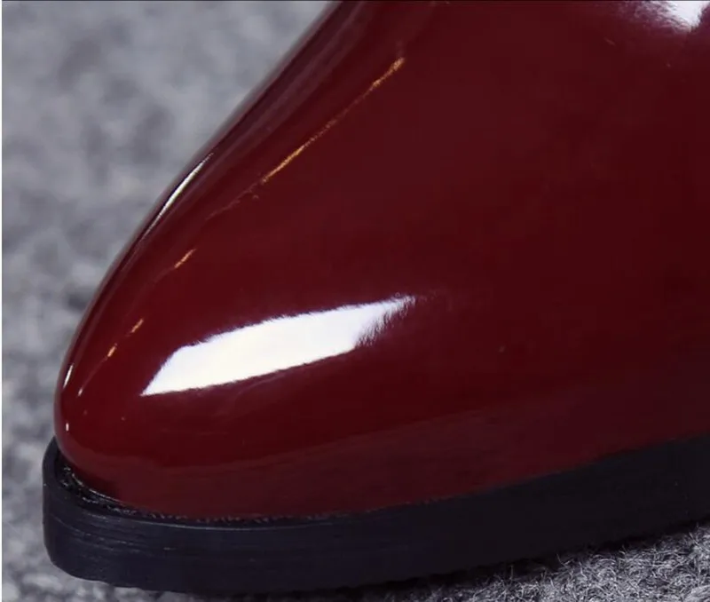 COOTELILI Comfortable 5cm High Heels Ankle Boots For Women Pointed Toe Warm Autumn Winter Shoes Women Pumps Red Black 35-39 (1)