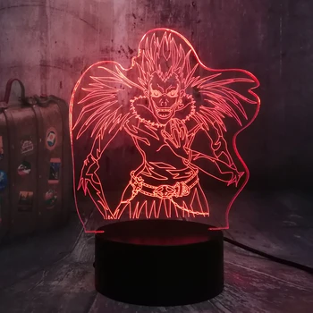 

Movie Death Note Grim Reaper Ryuuku 3D Illusion LED Night Light Bedroom Decor 7 Color Table Desk Lamp Christmas Gift Kid Boy Toy