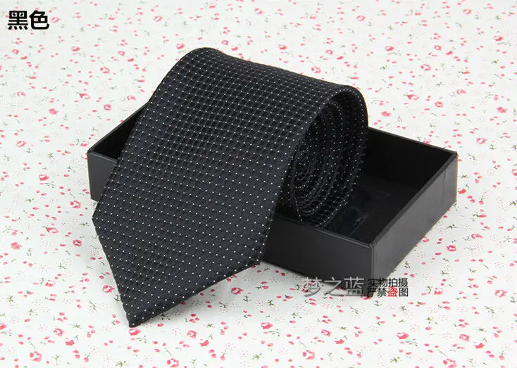 4M7-4 Black Cheap Neckties Plaids