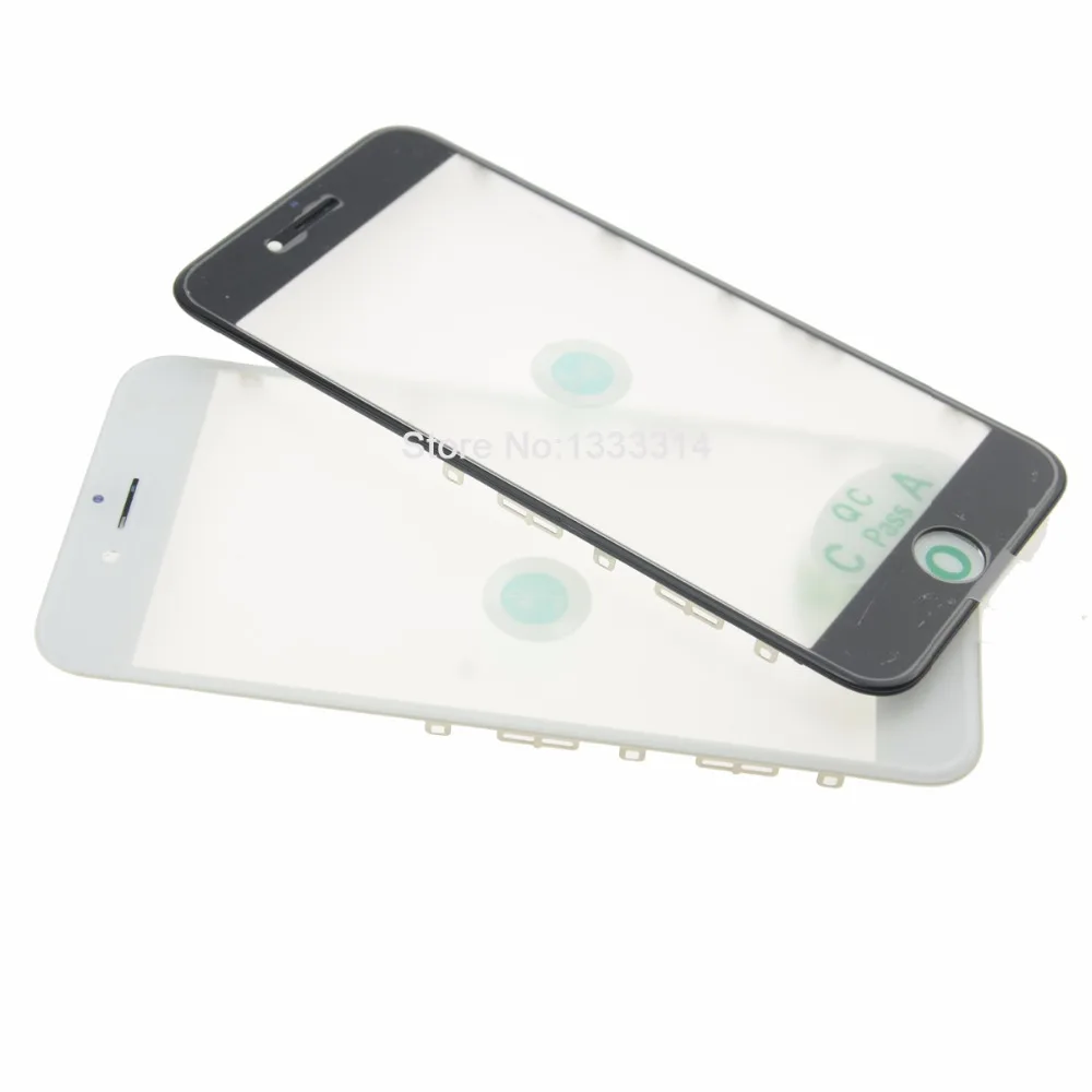 6 шт lcd сенсорный экран Переднее стекло+ рамка+ ОСА для iPhone 5S 5 5c 6 6s 7 plus стеклянная наушник сетка для защиты от пыли+ держатель камеры кронштейн