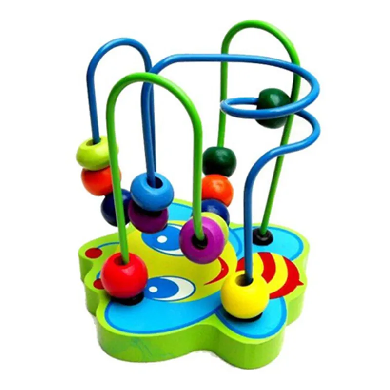 Montessori Toys Wooden puzzle toys around the bead toy animal small beads Eueopean American style Math learning tools gift