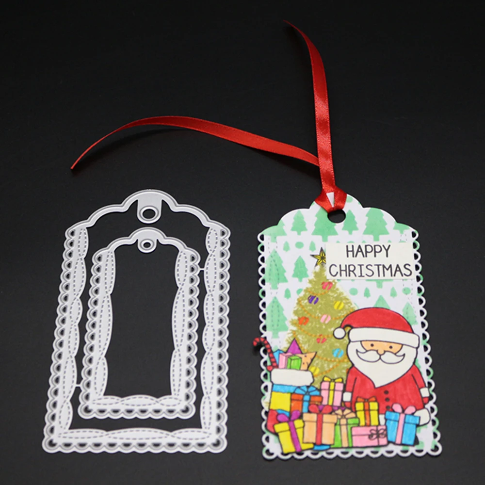 

Lace Suitcase tag shape Metal Cutting Dies Decorative DIY Scrapbooking Steel Craft Die Cuts Embossing Paper Cards Stencils