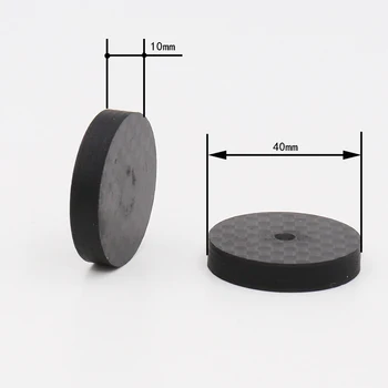 

4pcs 40x10mm Black Carbon Fiber Speaker Isolation Spike Base Pad Shoe Feet Hifi