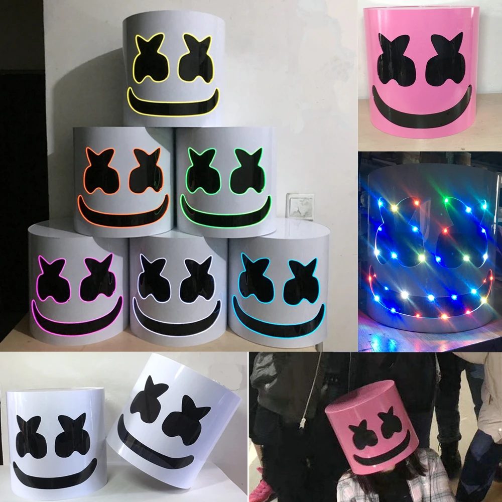 

DJ Masks Marshmello Cosplay LED Luminous Hard Plastics Mask Helmet Party Props
