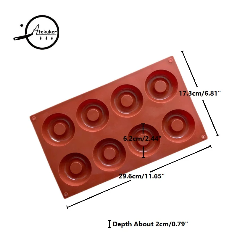 Atekuker силиконовая форма для пончиков для выпечки Формочки для печенья торта круглая форма десертные инструменты формы для выпечки желе