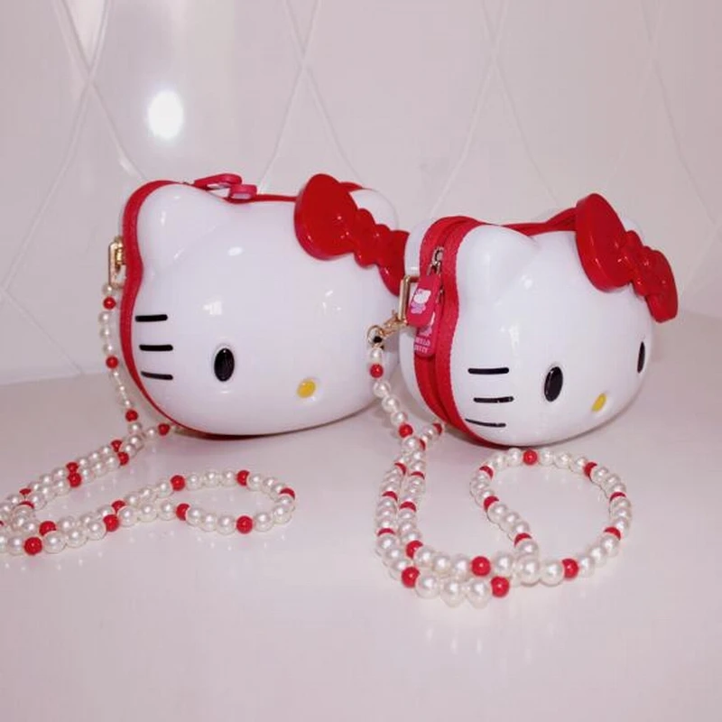 Мультяшная сумка на цепочке с котенком hello kitty, Высококачественная Милая сумка через плечо, лучший подарок для девочки