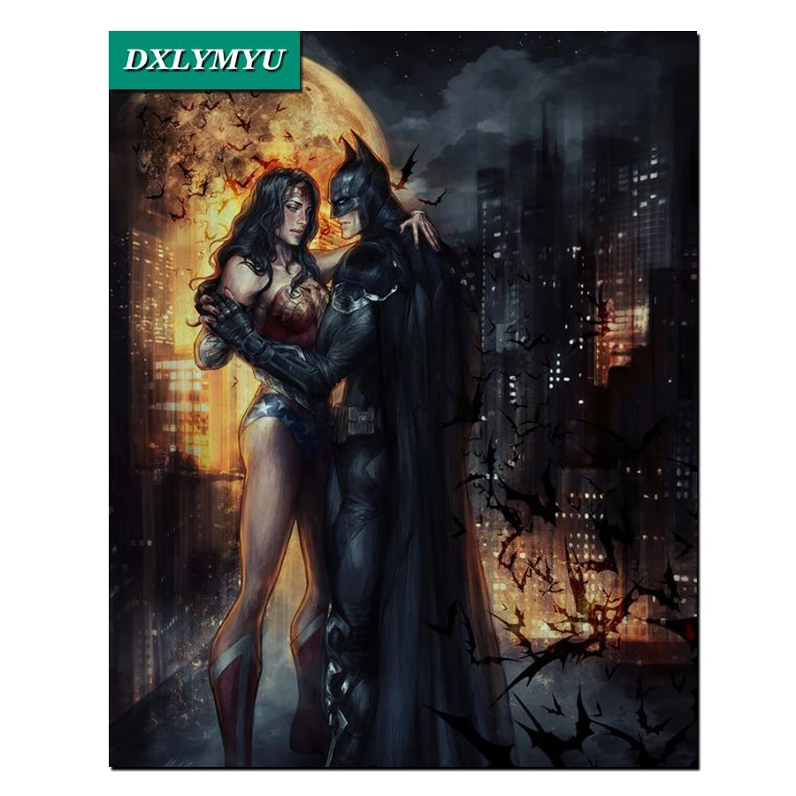 

Batman Icon Diamond Embroidery Mosaic Making Crystal 5D Cross Stitch Square Diamond Painting DIY Sticker Decoration Painting