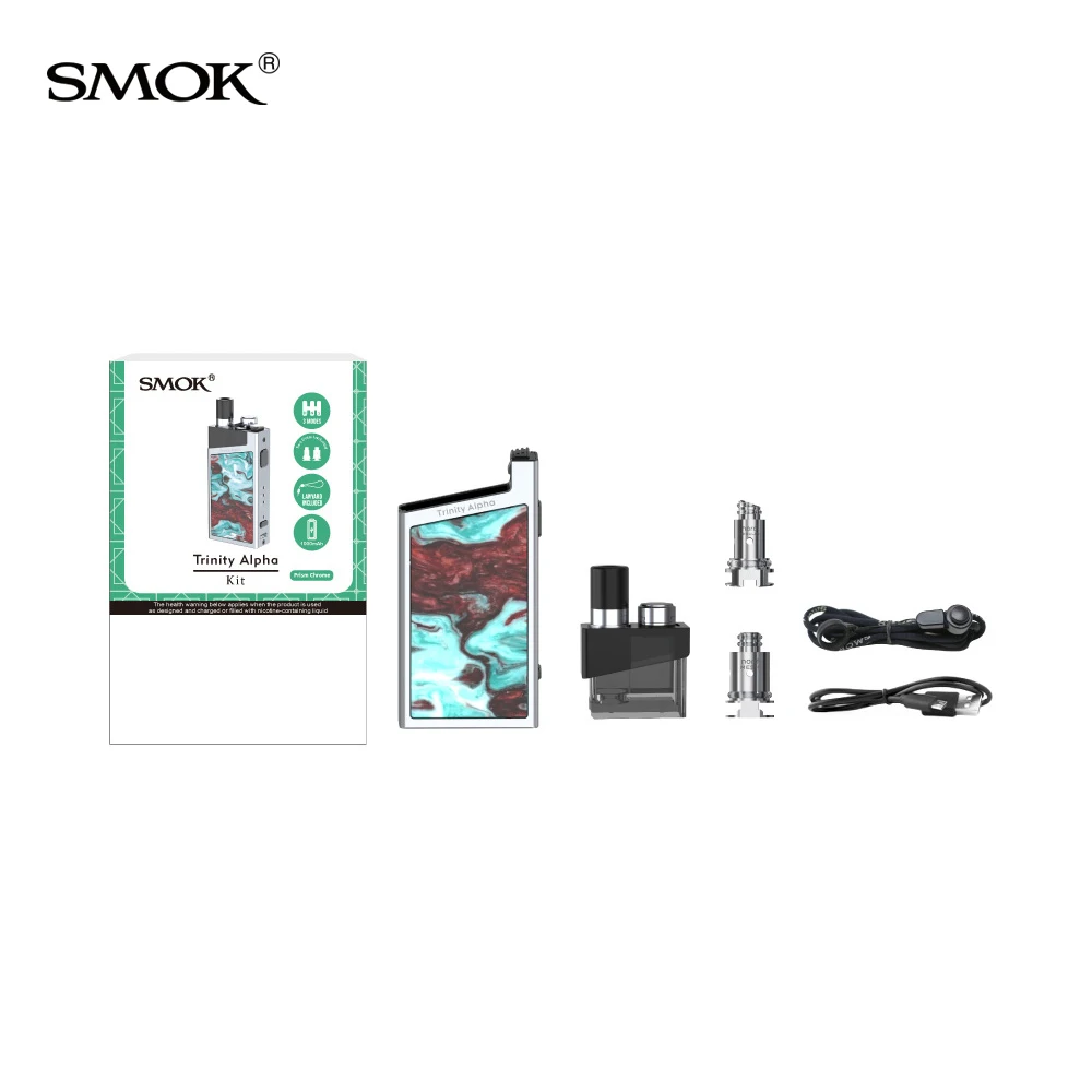 Электронная сигарета Smok Trinity Alpha Pod System картридж 2 8 мл с аккумулятором 1000 мАч