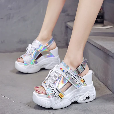 

Ankle Strap Summer Fashion Women Sandals Open Toe Platform Shoes High Thick Heels Female Black Unique Party Shoes 34-39