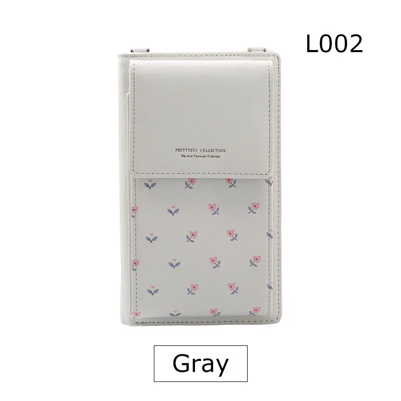 L002 Gray Клатч кошелек женская многофункциональная сумка для телефона длинный кошелек из искусственной кожи с держателем для карт женская сумка на плечо маленькая Одиночная сумка - Цвет: L002 Gray