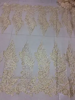 

Gold wing design African laces Fabric High Quality African Mesh Tulle Net Lace Fabric Gold wire African Lace For Party