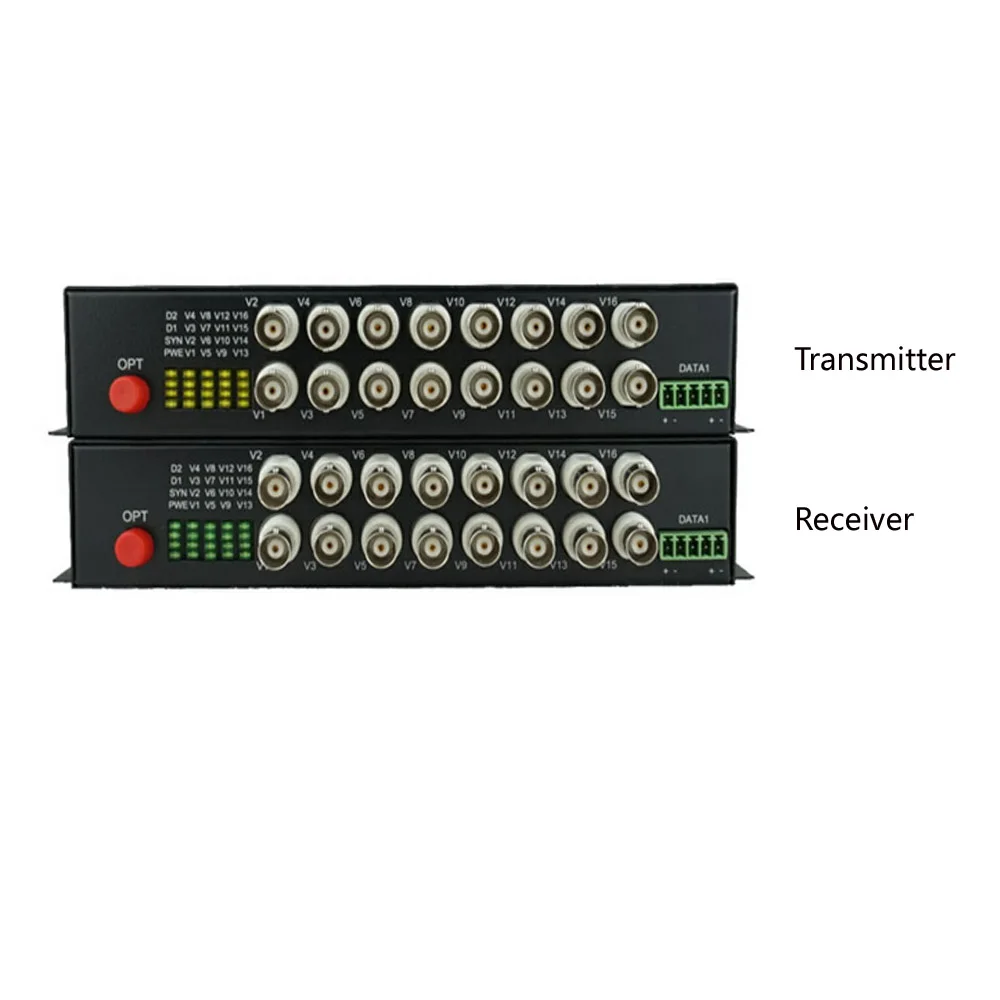16 CH Video Fiber Optical Media Converters -16 BNC