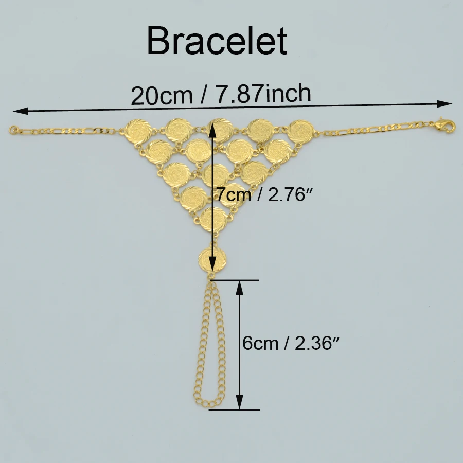 Anniyo Монета браслет для женщин ислам мусульманская Арабская монета деньги Золото Цвет Ближний Восток, украшения Африки браслет металлическая монета#047206