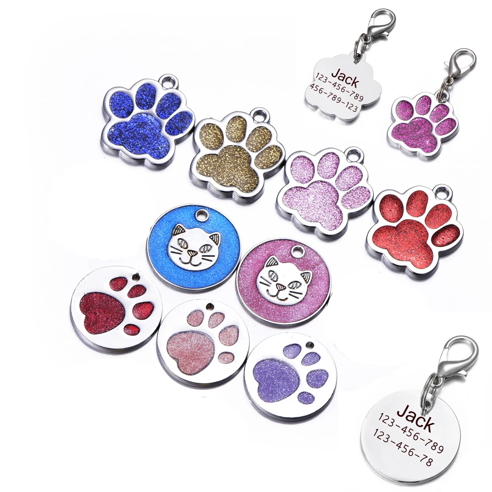 

Alloy pet id tag for cat and for dog id tags for small pet dog tag Free laser engraving Personalized Pet name and Tel