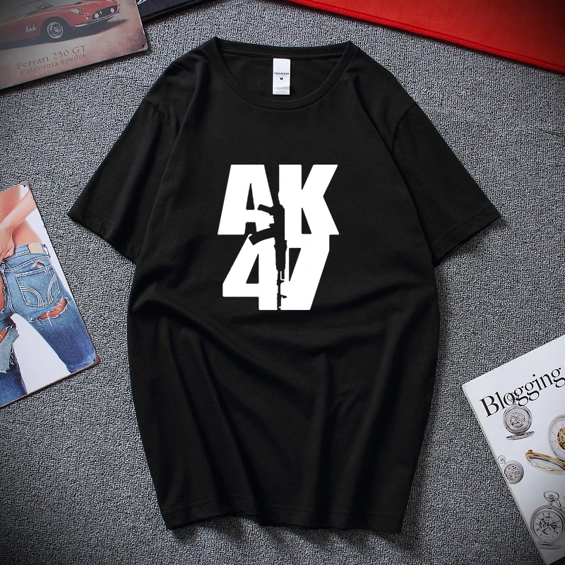 

Short Sleeve Cotton Man Clothing Tops T-Shirt Homme My Life It's Ak 47 Russian Military Topics T Shirt Sale