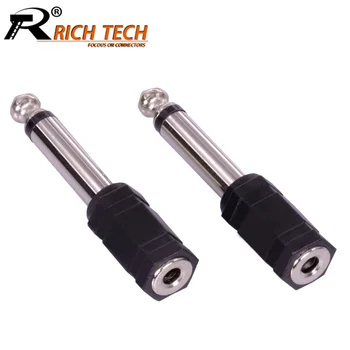 

10pcs/pcs 6.35mm Mono Plug to 3.5mm Mono Jack Adapter Nickel Plated Audio Connector 6.35 Plug to 3.5 Jack Connector Converter