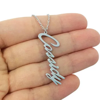 

Customized Vertical Name Necklace Personalized Silver Gold Rose Ketting Choker Necklace Women Nameplate Jewelry Bridesmaid Gift