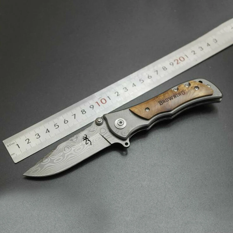 Browning X339 Folding Knife Damascus Pattern Hunting Tactical Knife