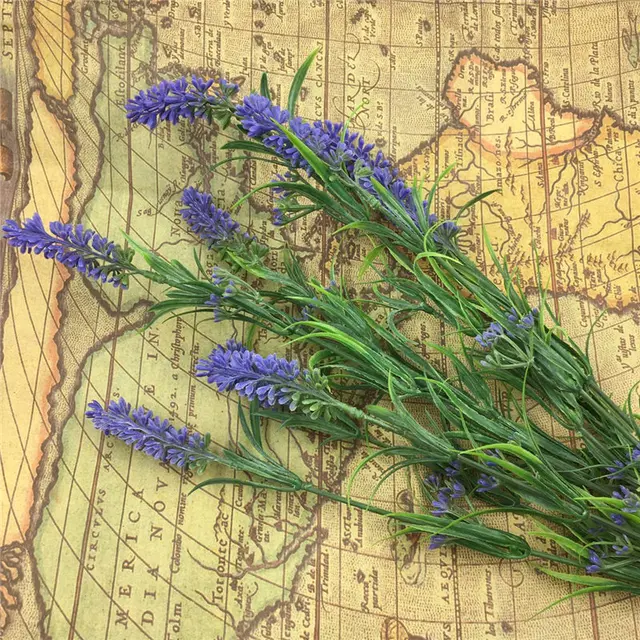 44cm 9 branch artificial lavender flowers plastic decorative home