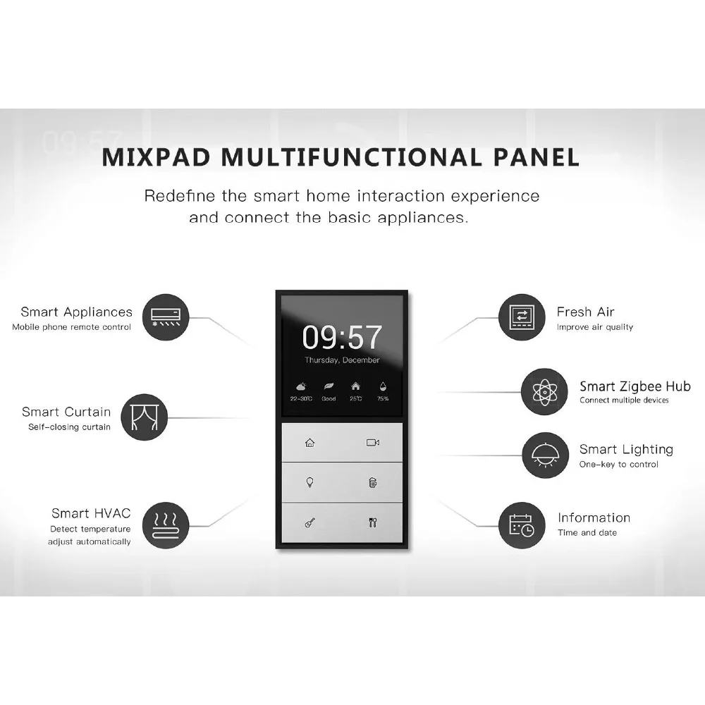 2018 г. многофункциональная Панель Orvibo MixPad для обнаружения температуры влажности