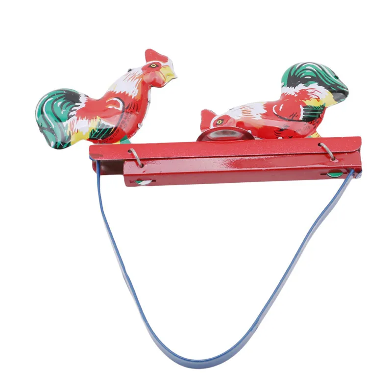 Kids Wind Up Clockwork Toys Classic Toy Red Vintage Pecking Chick Tin Wind Up Toys Action Figures Toy For Children Free Shipping