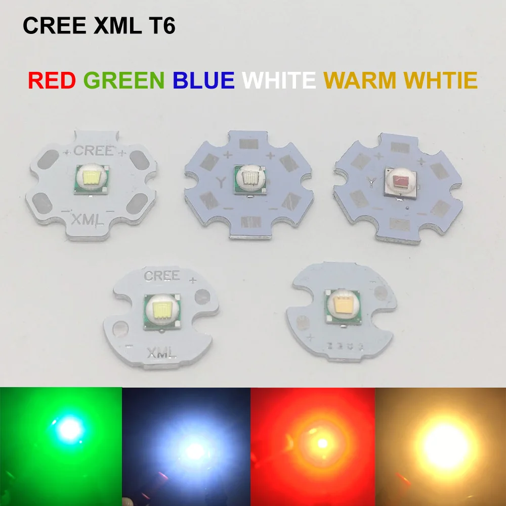 Led chip CREE XM-L T6 LED T6 U2 10 W BLANCO BLANCO CALIDO 20mm 16mm 14mm 12mm 